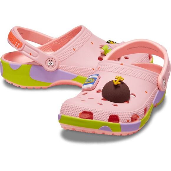 Crocs Shoes - NEW Crocs SpongeBob Patrick Classic Clog Pink Melon Jibbitz Cartoon Cute Rare